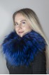 Electric blue Finnraccoon fur neck warmer